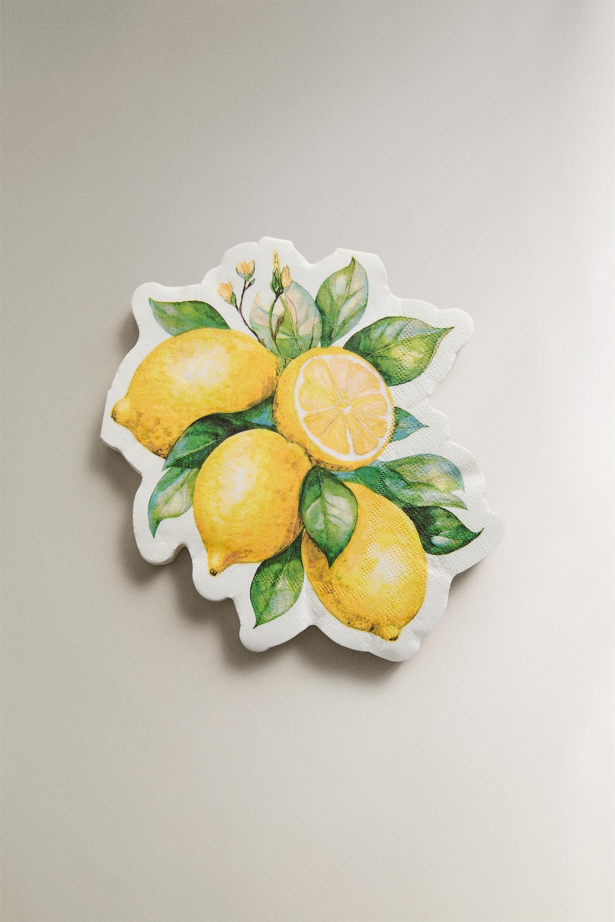 LEMON PRINT PAPER NAPKINS (PACK OF 20)